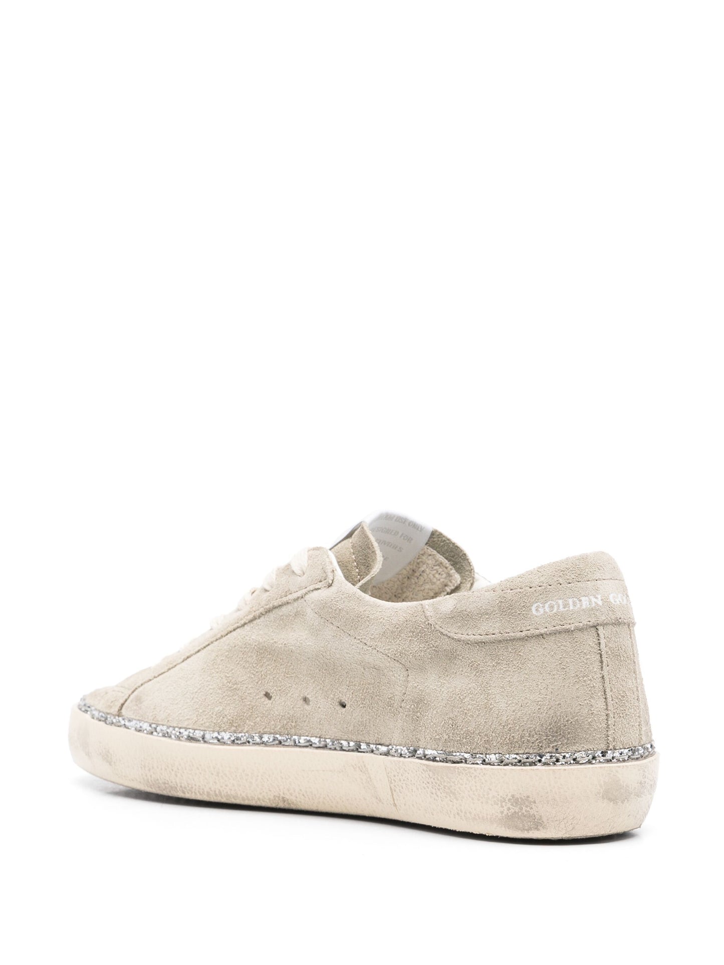 Golden Goose Women Super Star Classic With List And Edge Around Suede Upper Star And Heel Glitter Edge Around