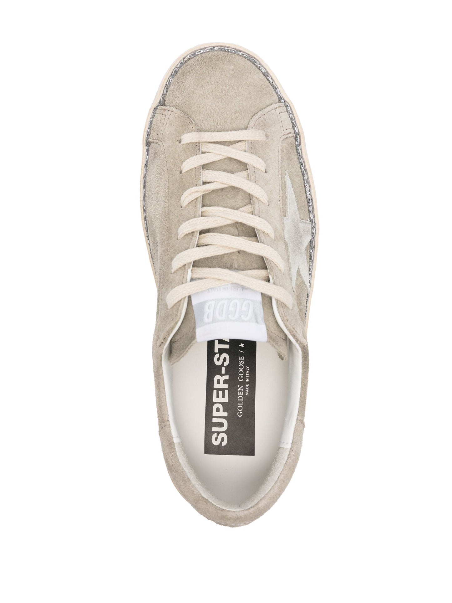 Golden Goose Women Super Star Classic With List And Edge Around Suede Upper Star And Heel Glitter Edge Around