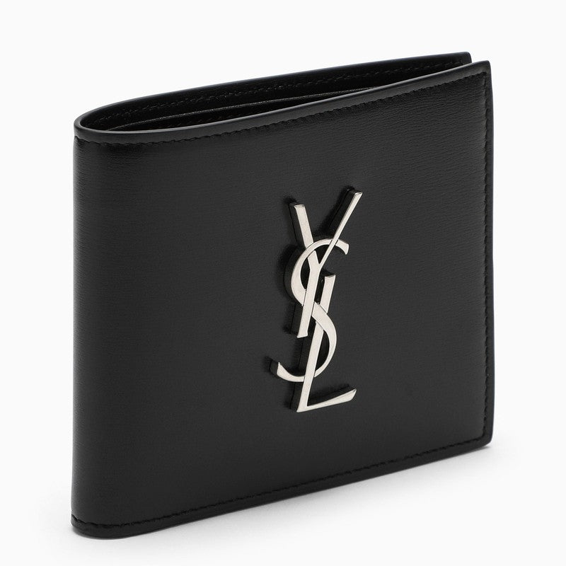 Saint Laurent Black Leather Bi-Fold Wallet Men