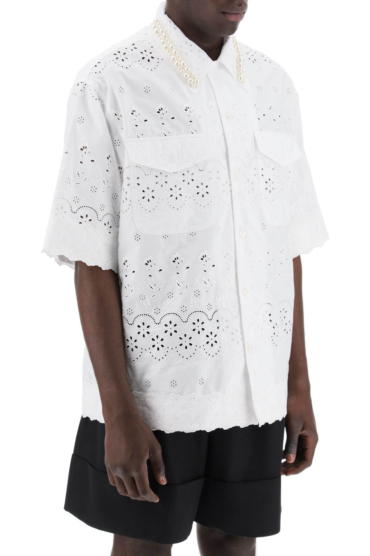 Simone Rocha "Scalloped Lace Shirt With Pearl Men