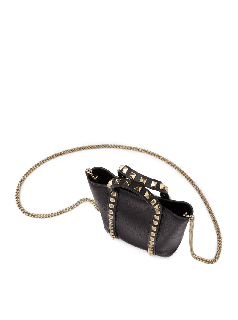 Valentino Garavani Women Rockstud Grained Calfskin Chain Clutch Bag