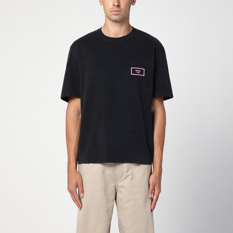 Martine Rose Black Cotton T-Shirt With Logo Men