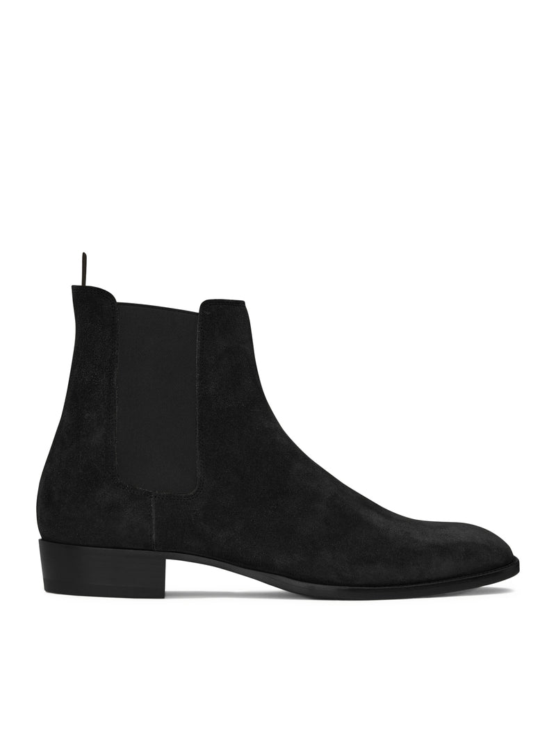 Saint Laurent Men Wyatt 30 Chelsea Black Suede Boots