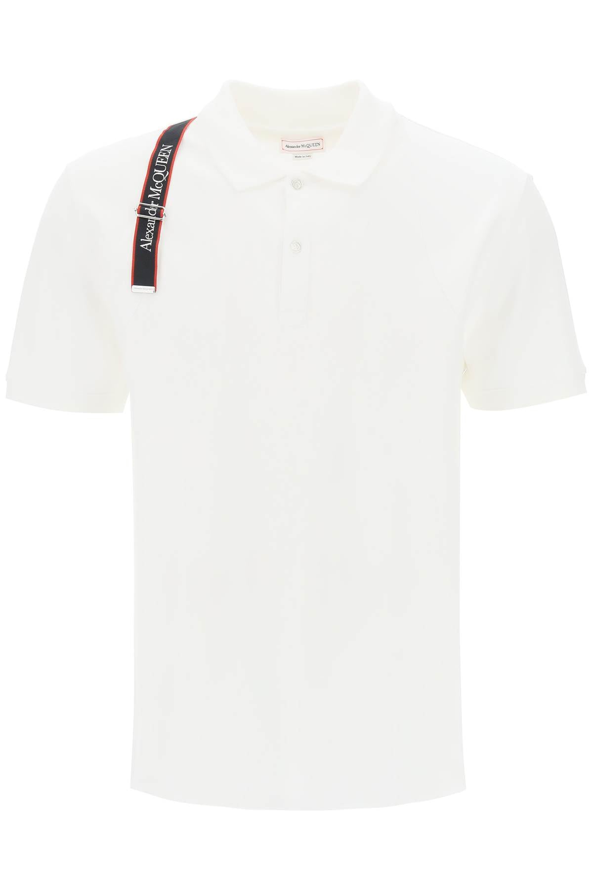 Alexander Mcqueen Harness Polo Shirt With Selvedge Logo Men