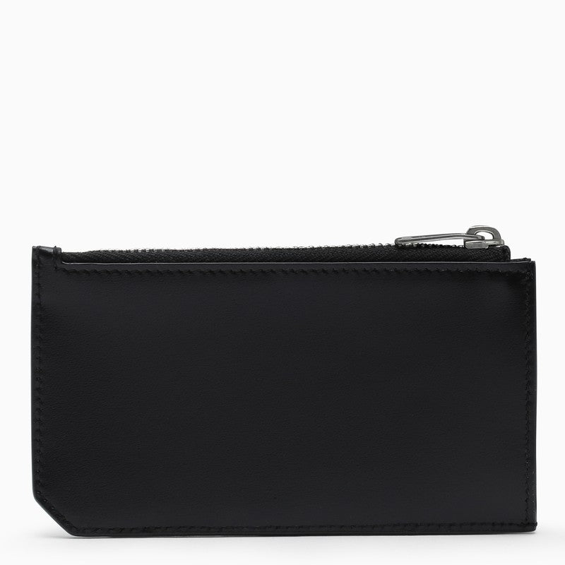 Saint Laurent Black Monogram Zip Credit Card Holder Men