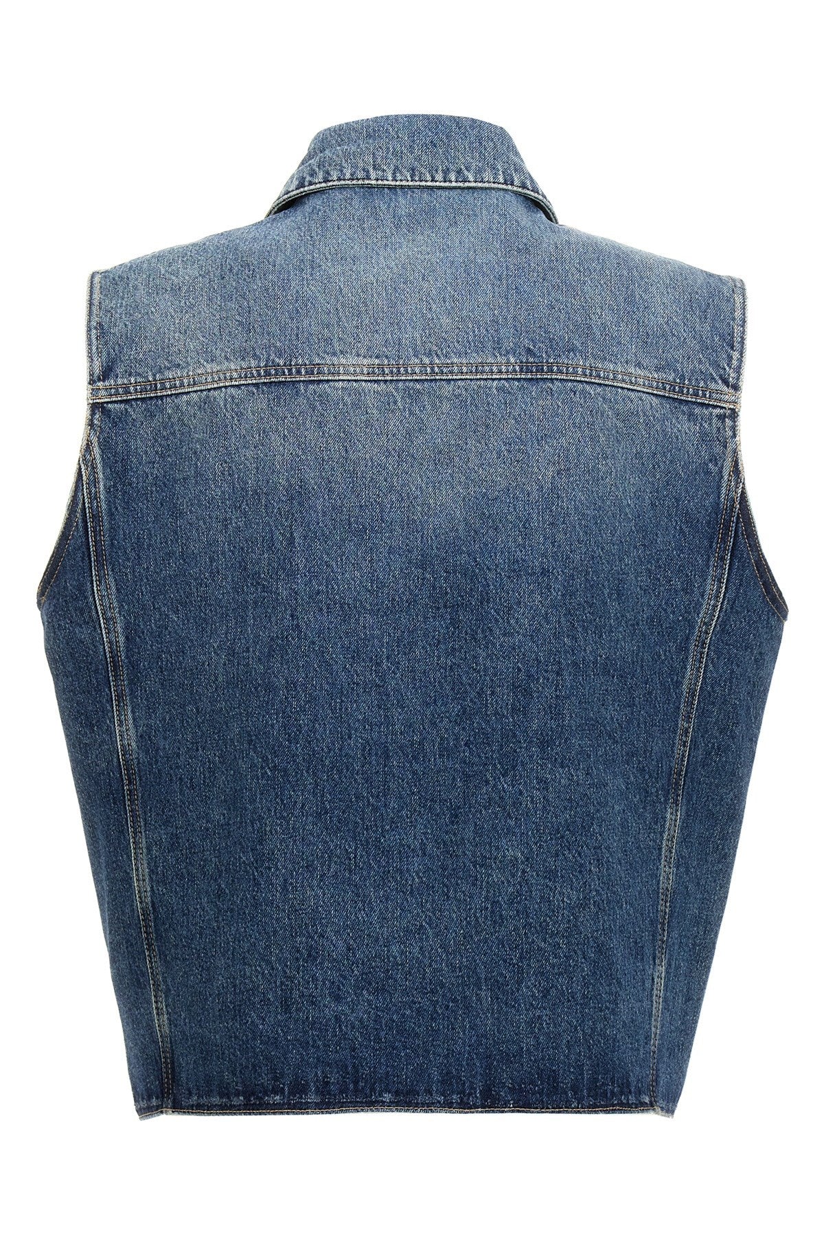 Givenchy Men Logo Embroidery Denim Vest