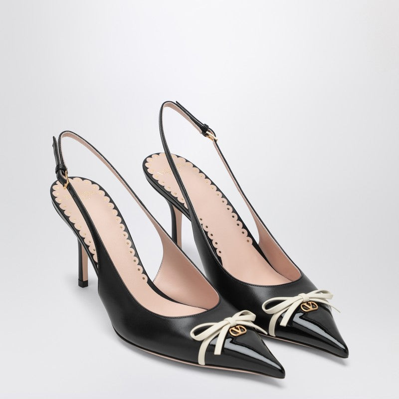 Valentino Garavani Black Pointed Slingback With Bow Women