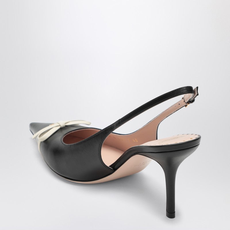 Valentino Garavani Black Pointed Slingback With Bow Women