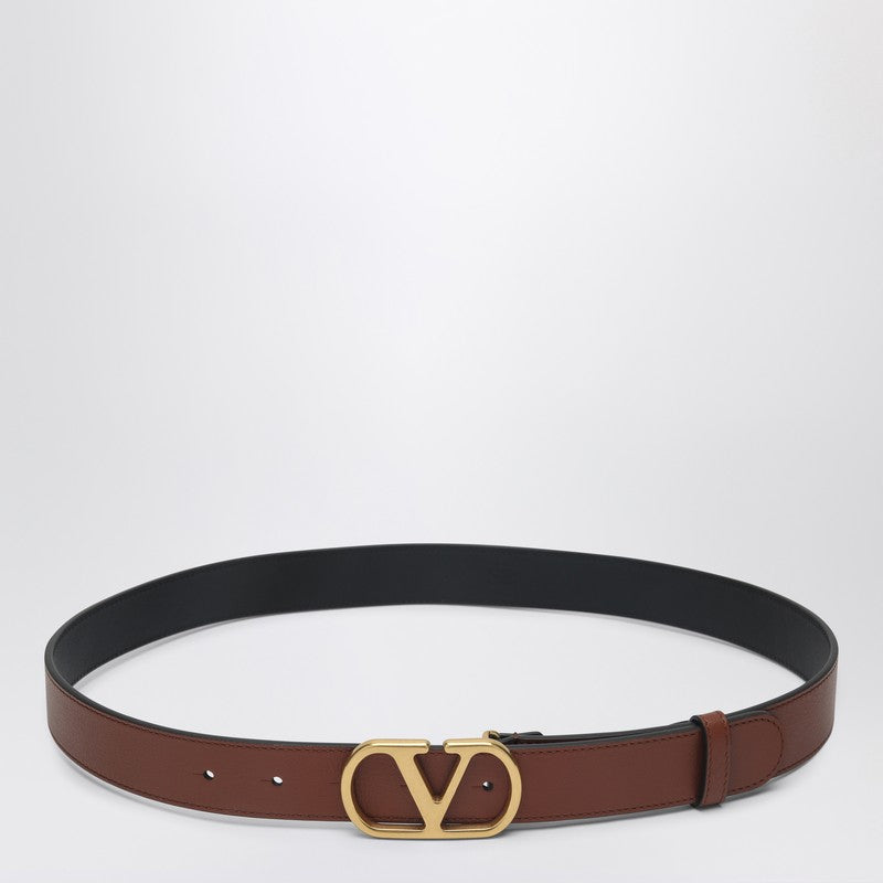 Valentino Garavani Vlogo Signature Deep Caramel Belt Women