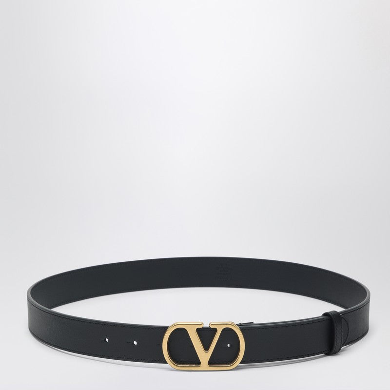 Valentino Garavani Vlogo Signature Belt Black/Gold Men