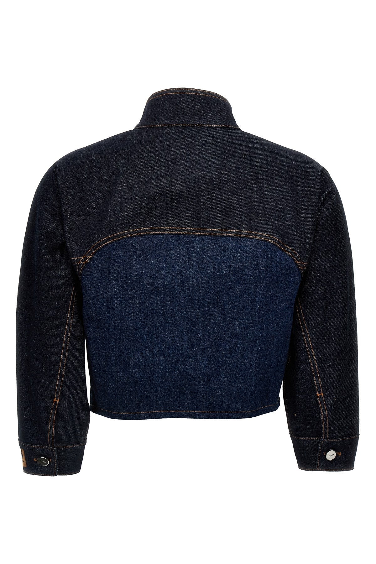 Fendi Women Two-Tone Denim Cropped Jacket