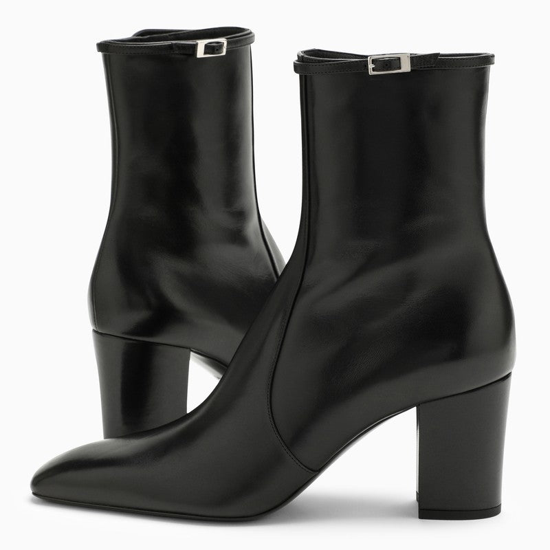 Saint Laurent Black Leather Ankle Boot Women