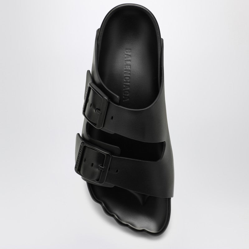 Balenciaga Black Leather Sunday Sandal Men