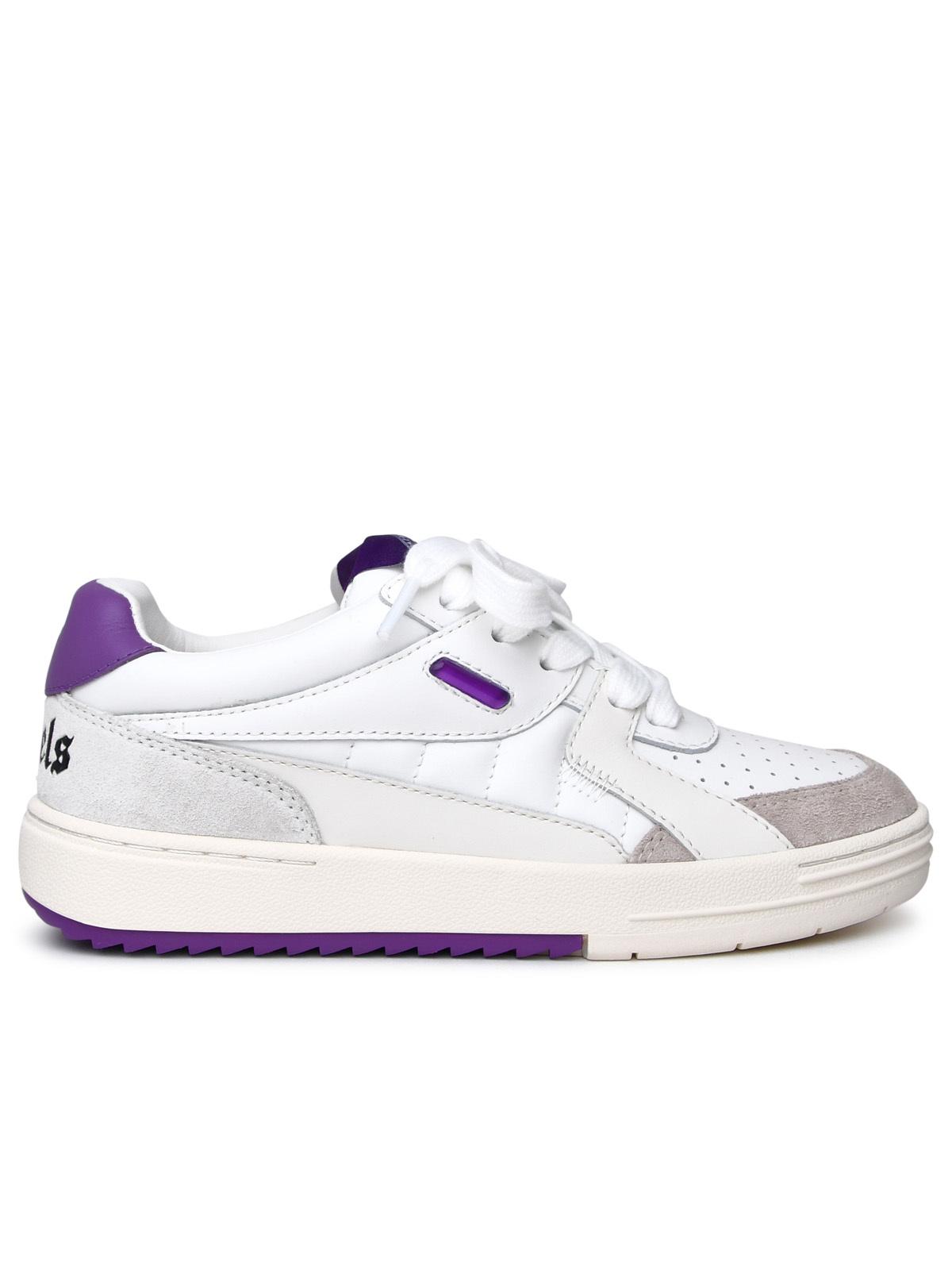 Palm Angels Palm University White Leather Sneakers Woman