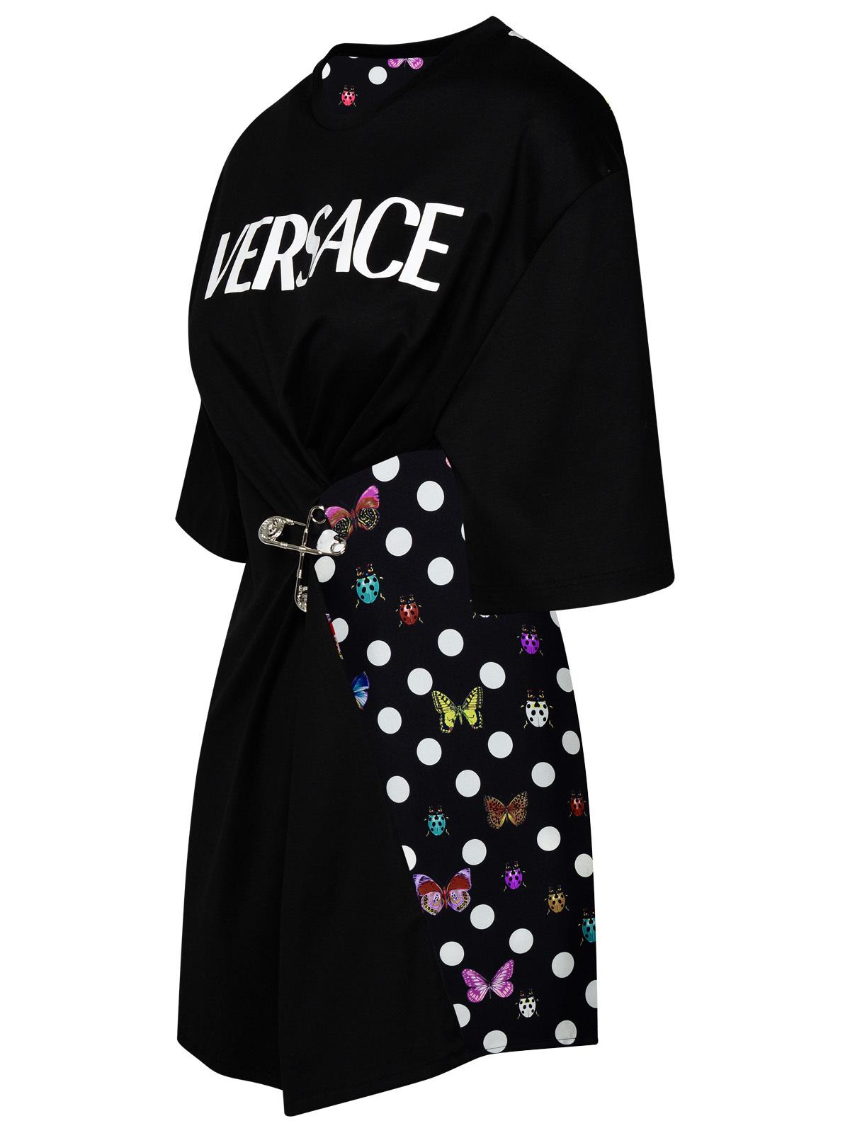 Versace Black Cotton Blend T-Shirt Woman