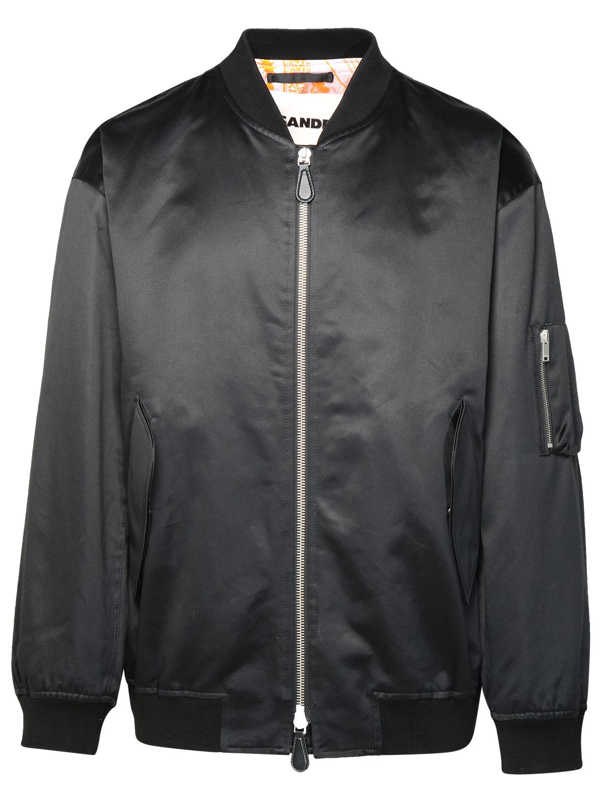 Jil Sander Black Cotton Bomber Jacket Men