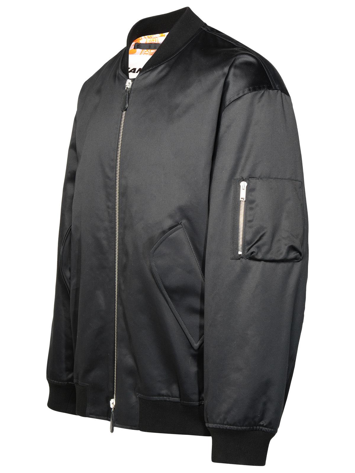 Jil Sander Black Cotton Bomber Jacket Men