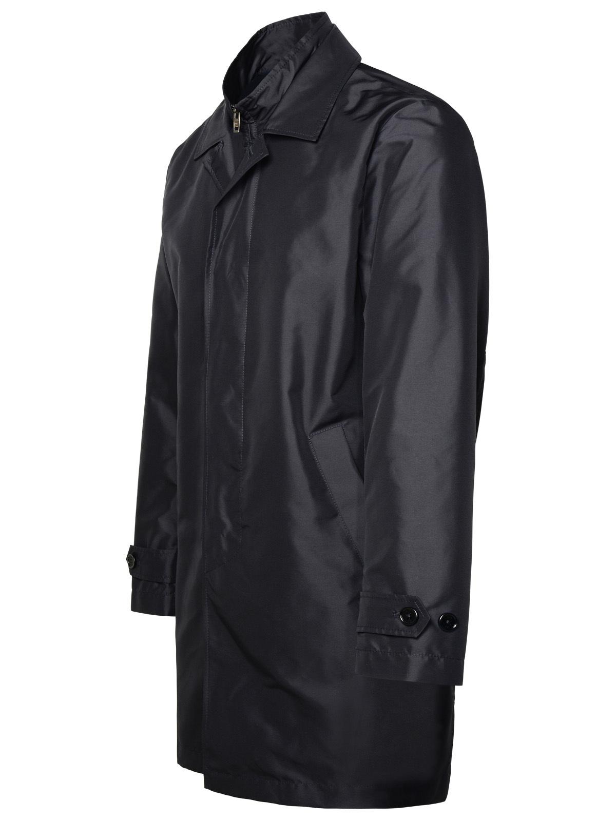 Fay 'Morning' Navy Polyester Trench Coat Men