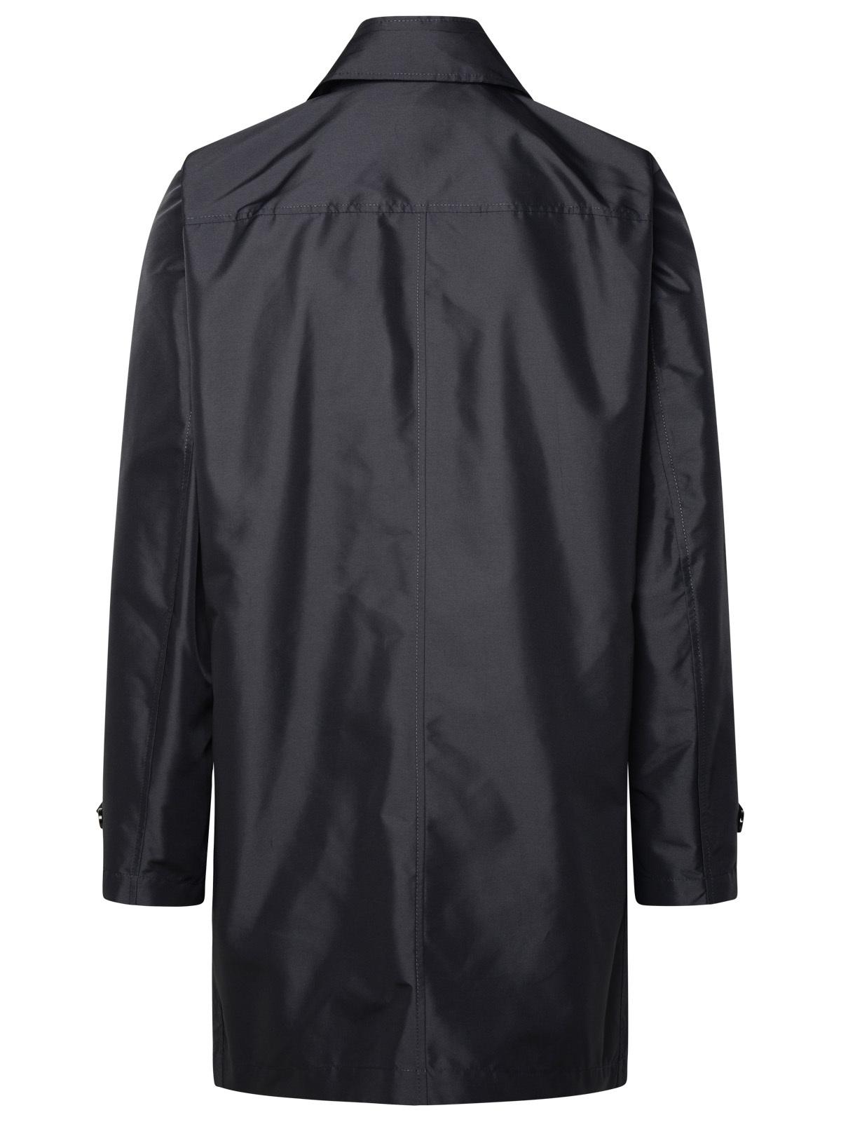 Fay 'Morning' Navy Polyester Trench Coat Men