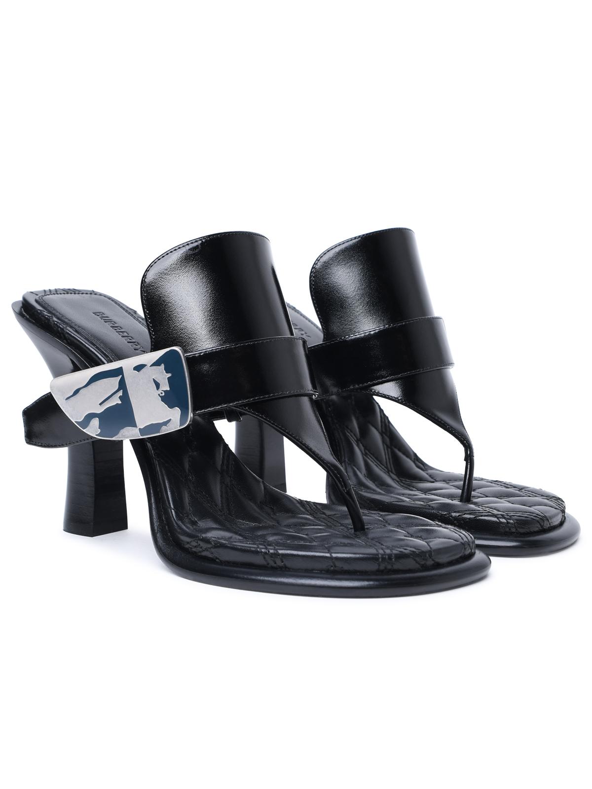 Burberry 'Bay' Black Leather Sandals Women