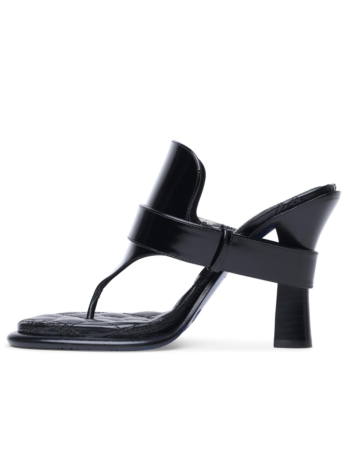 Burberry 'Bay' Black Leather Sandals Women