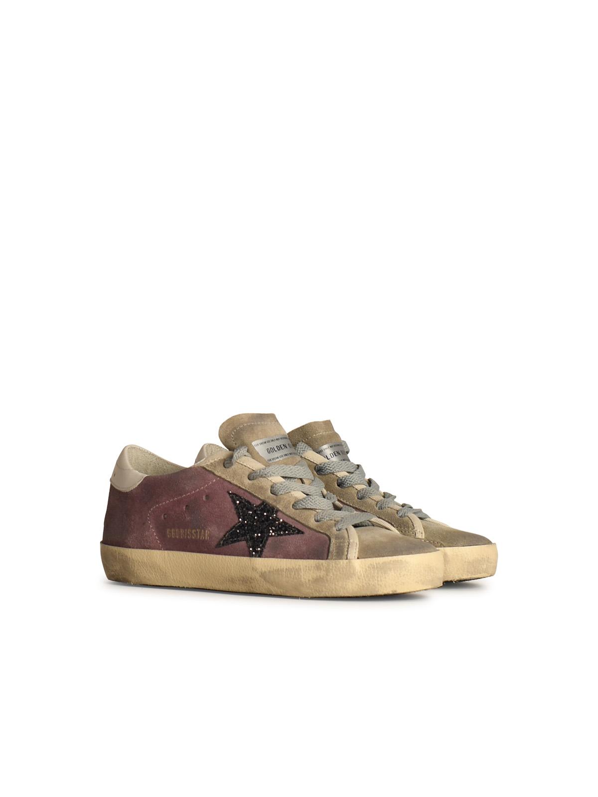 Golden Goose 'Stella Glitter' Purple Leather Sneakers Women