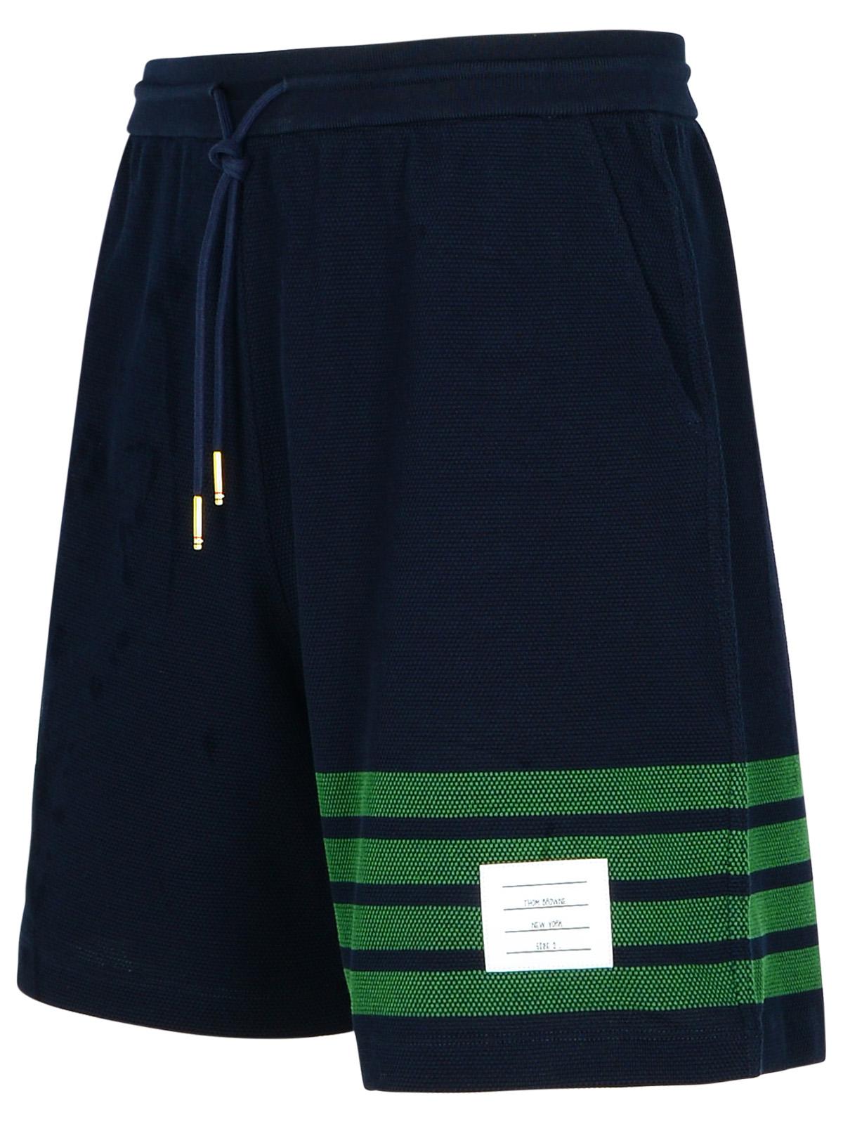 Thom Browne '4 Bar' Navy Cotton Bermuda Shorts Men