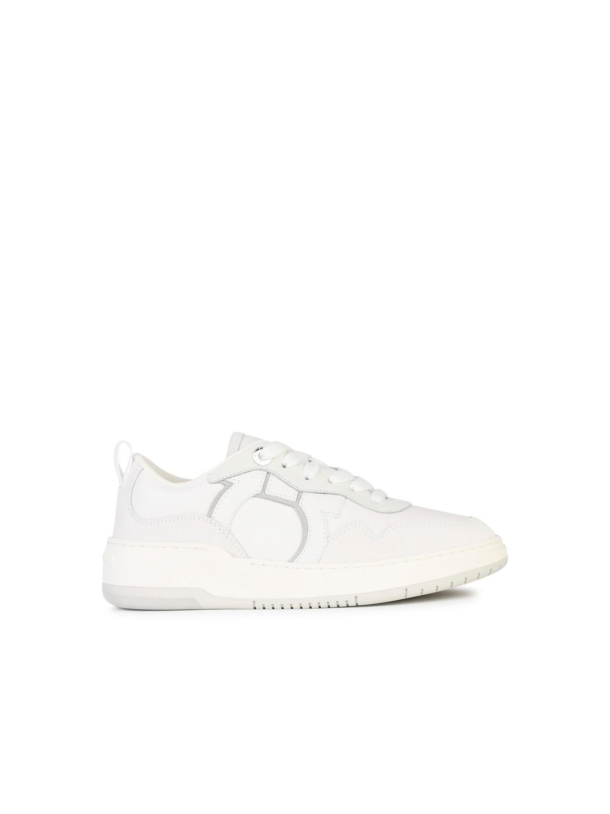 Salvatore Ferragamo 'Dania' White Leather Sneakers Women