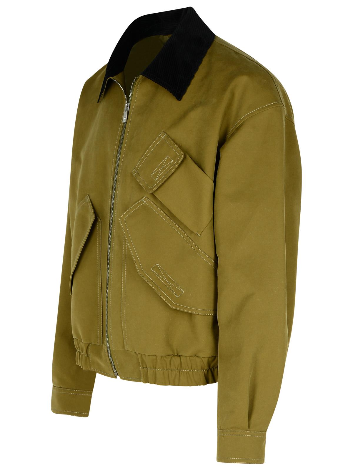 Versace Bomber Jacket In Green Cotton Men