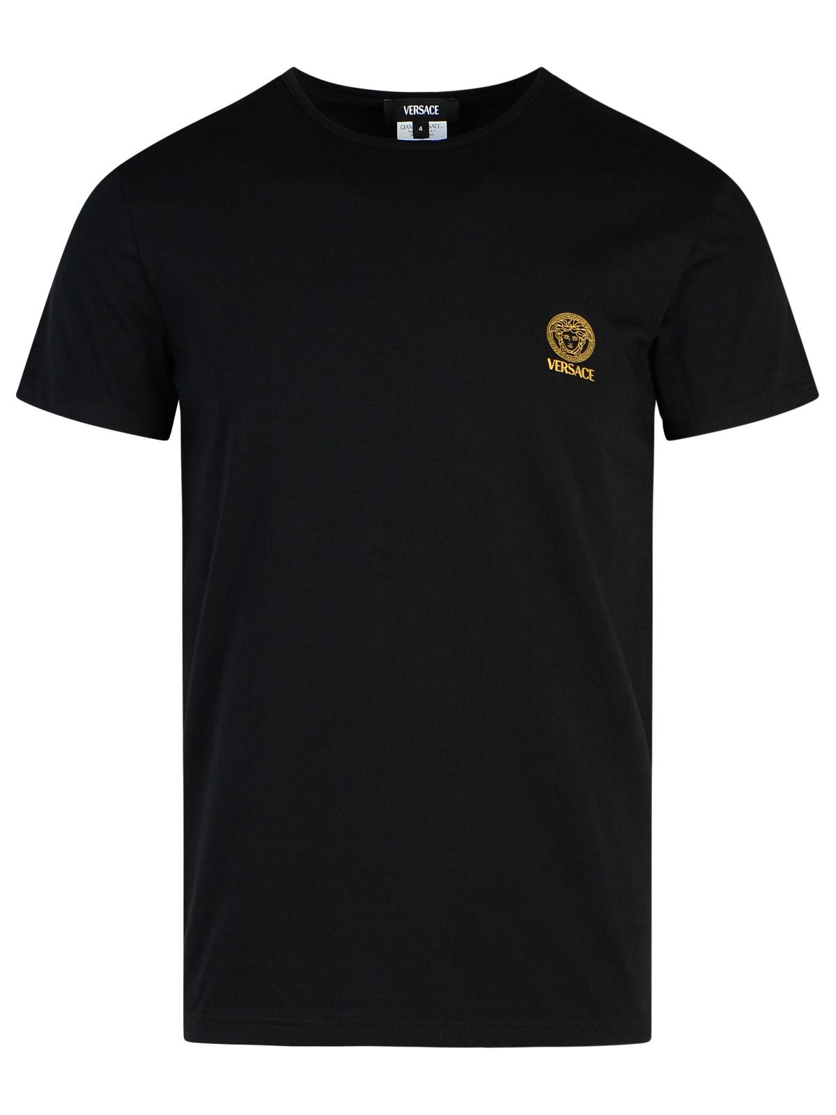 Versace 2 Black Cotton T-Shirts Set Men