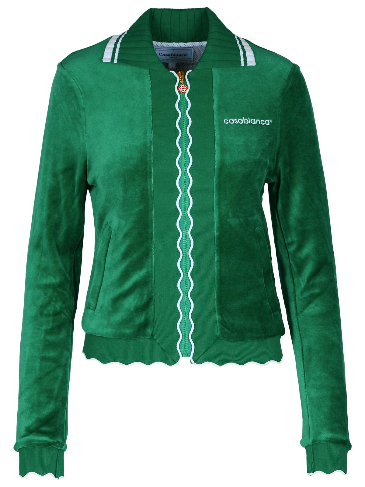 Casablanca 'Track' Green Cotton Blend Sweatshirt Women