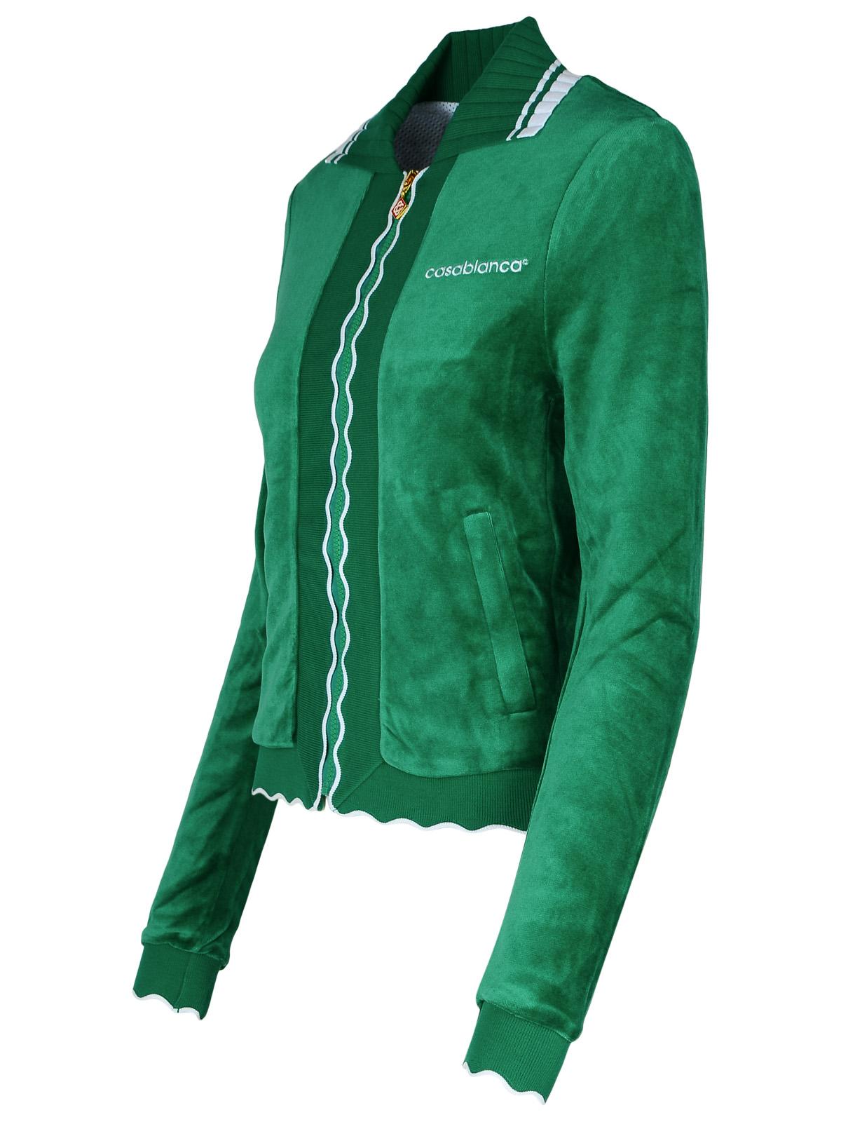 Casablanca 'Track' Green Cotton Blend Sweatshirt Women