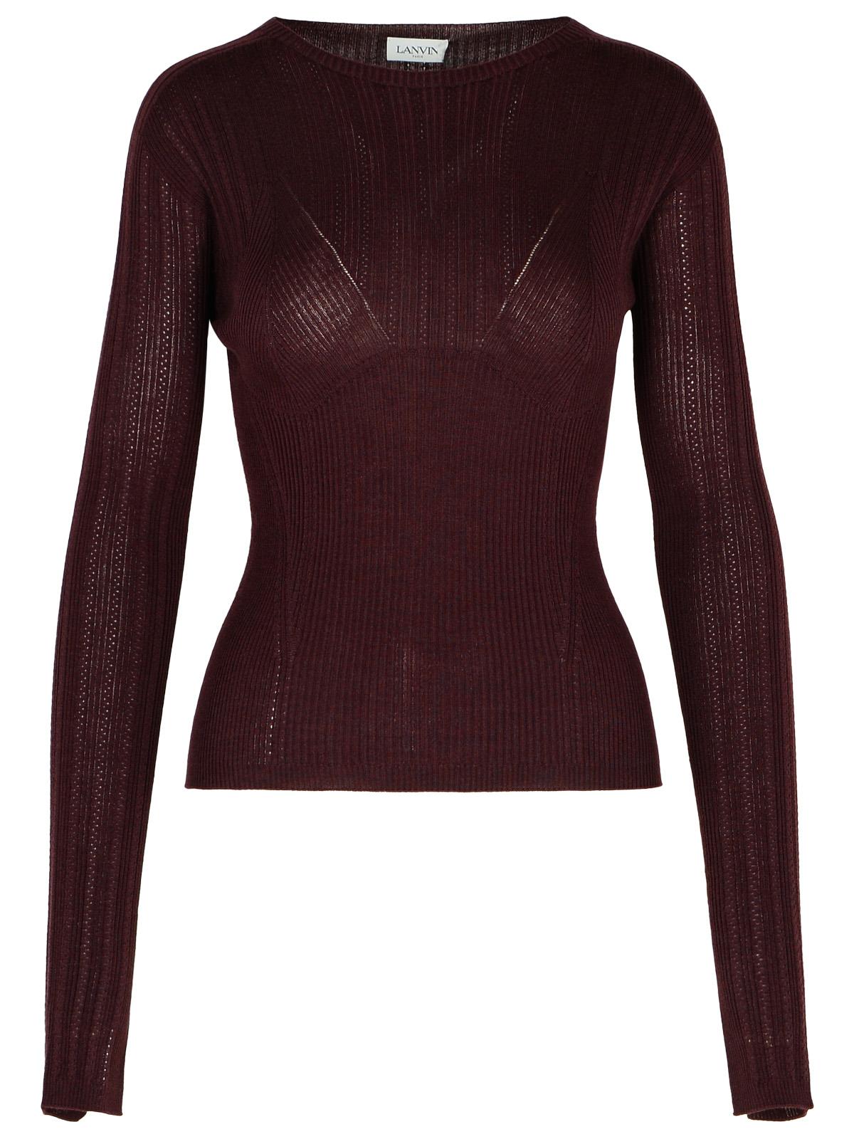 Lanvin Burgundy Wool Blend Sweater Women