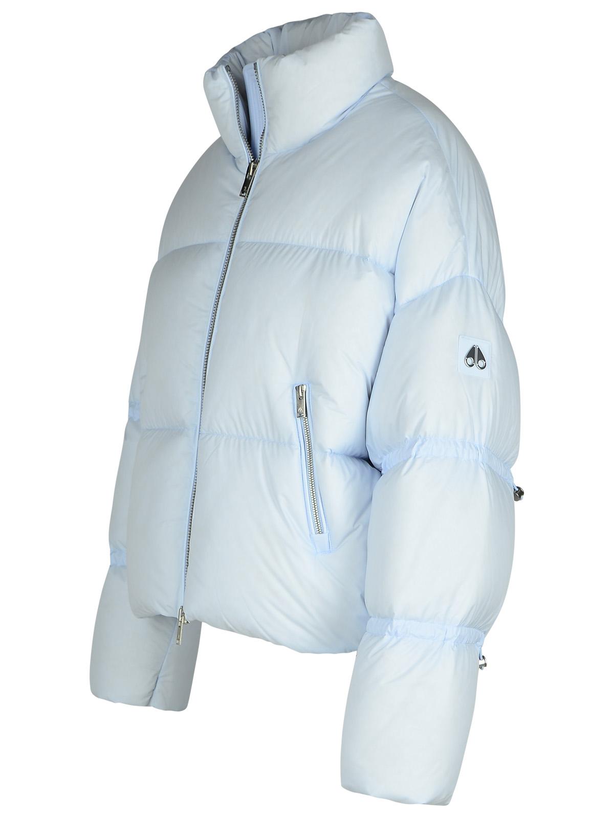 Moose Knuckles 'Agate' Light Blue Nylon Down Jacket Women