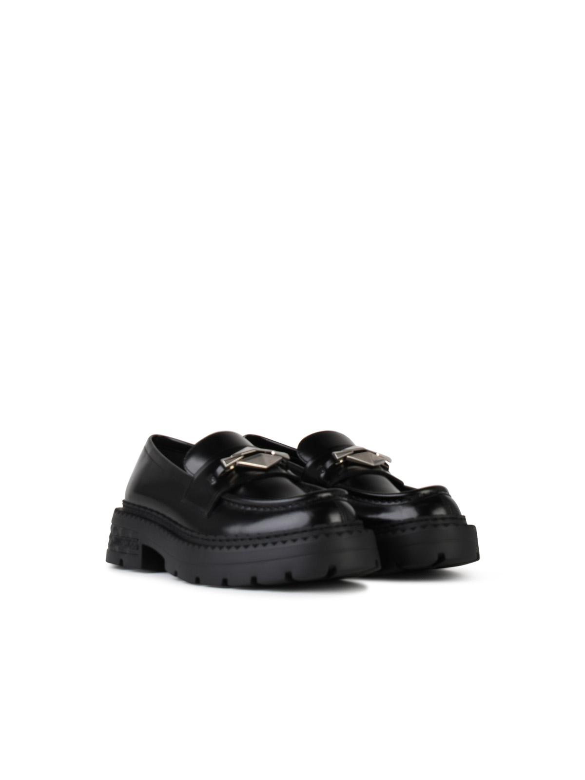 Jimmy Choo 'Marlow' Black Shiny Leather Loafers Women