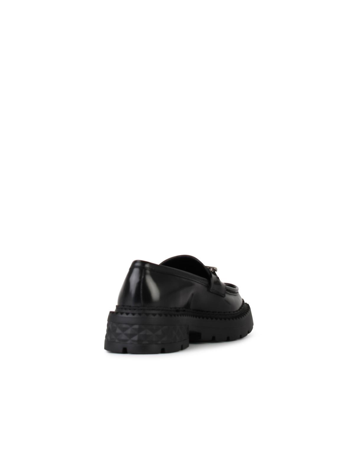 Jimmy Choo 'Marlow' Black Shiny Leather Loafers Women