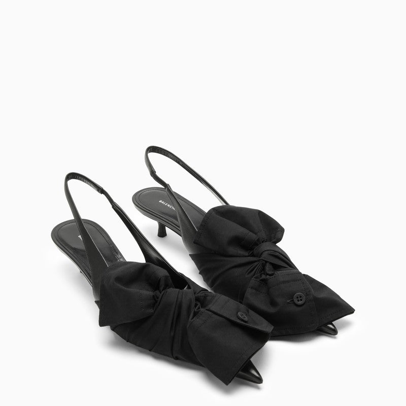 Balenciaga Black Slingback With Shirt Cuff Insert Women