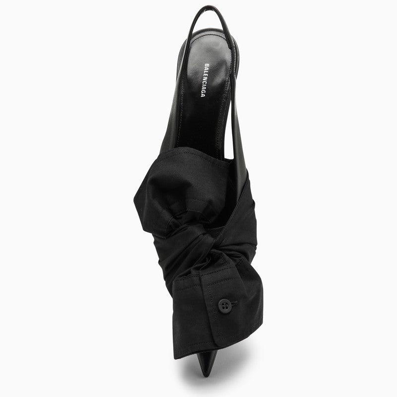 Balenciaga Black Slingback With Shirt Cuff Insert Women