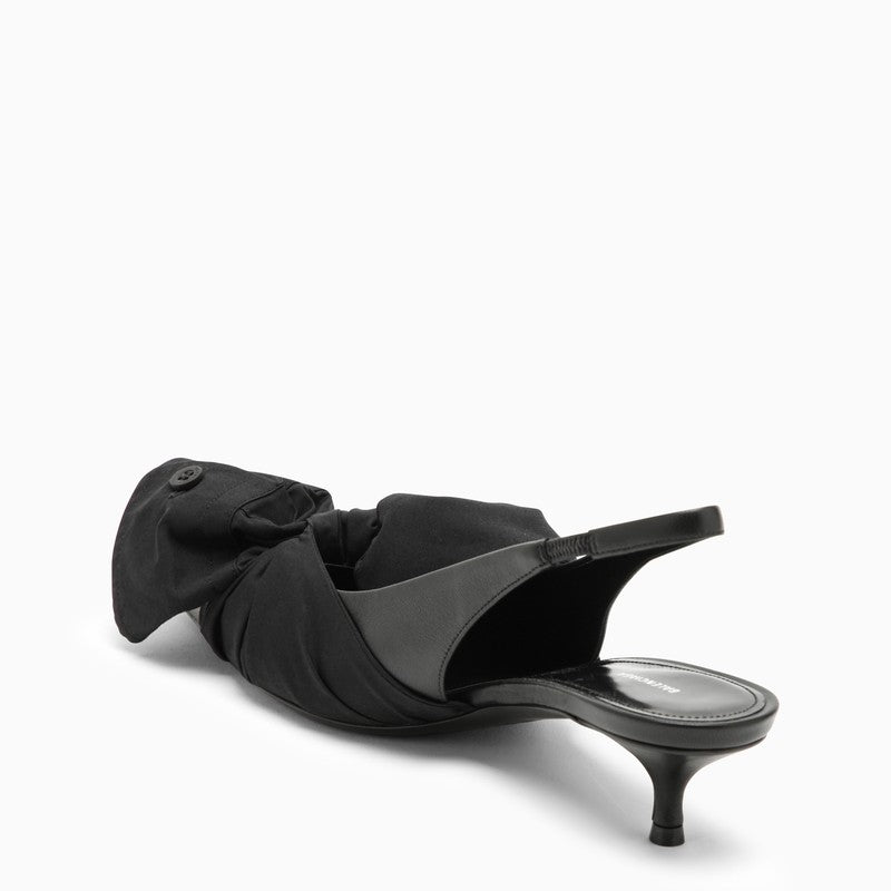 Balenciaga Black Slingback With Shirt Cuff Insert Women