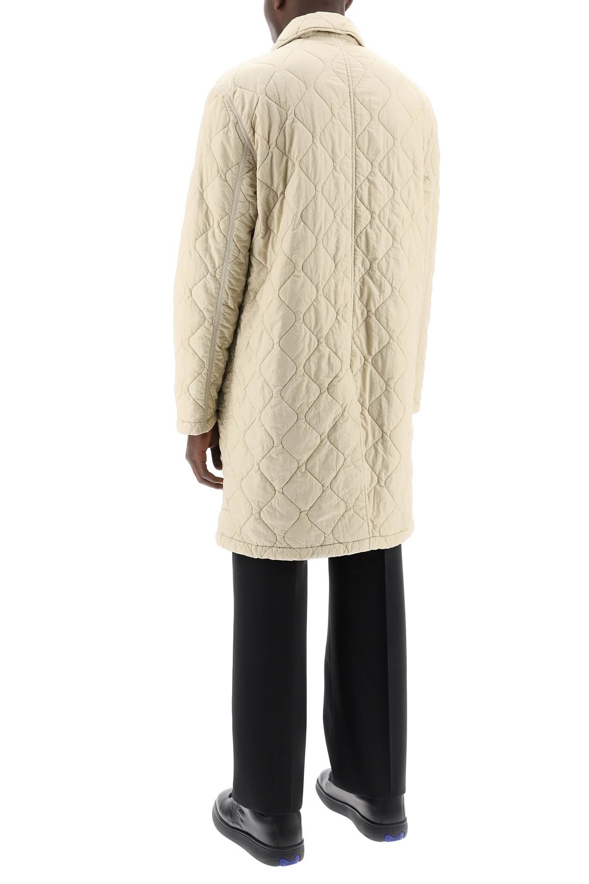 Burberry Quilted Nylon Midi Car Coat With Men