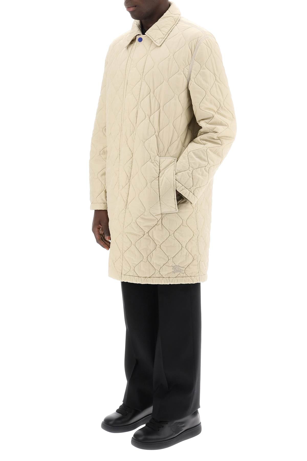 Burberry Quilted Nylon Midi Car Coat With Men