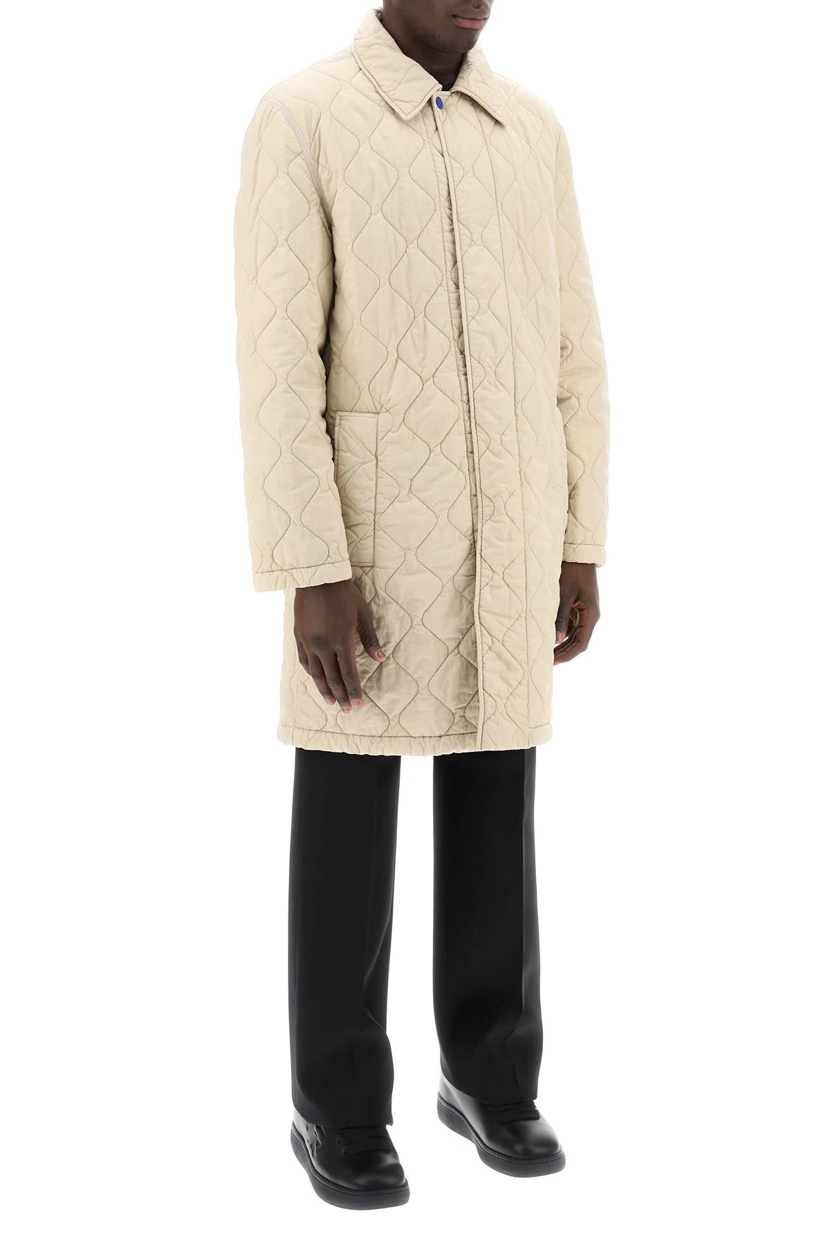 Burberry Quilted Nylon Midi Car Coat With Men