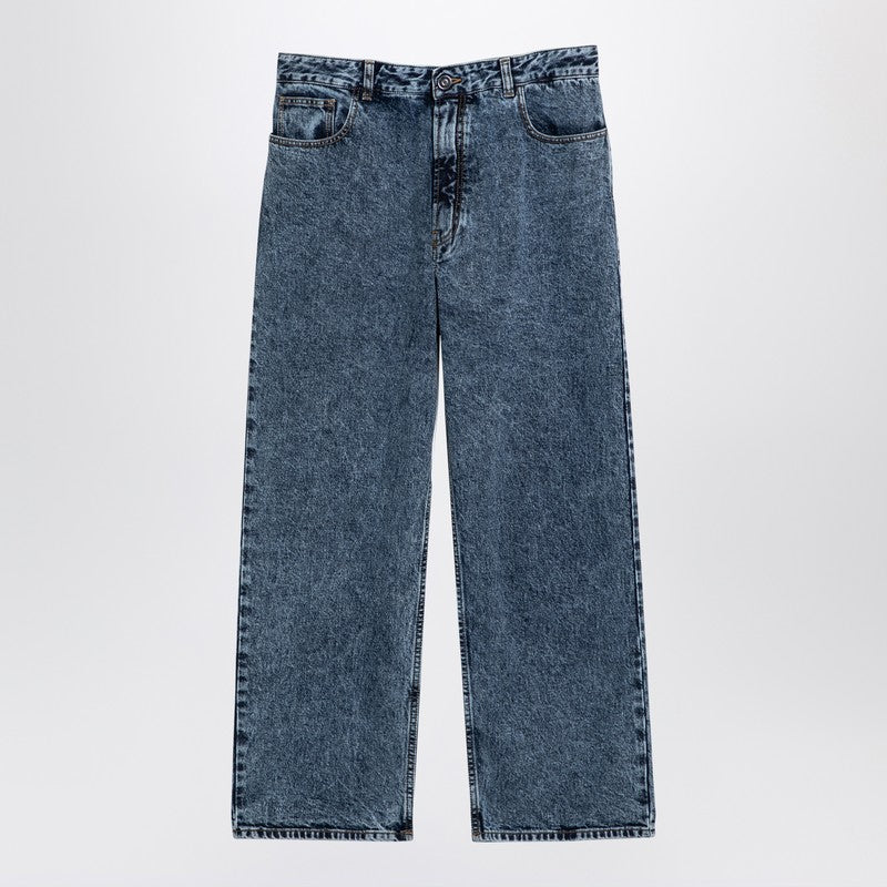 Alaia Wide Denim Jeans With Knitted Band Women