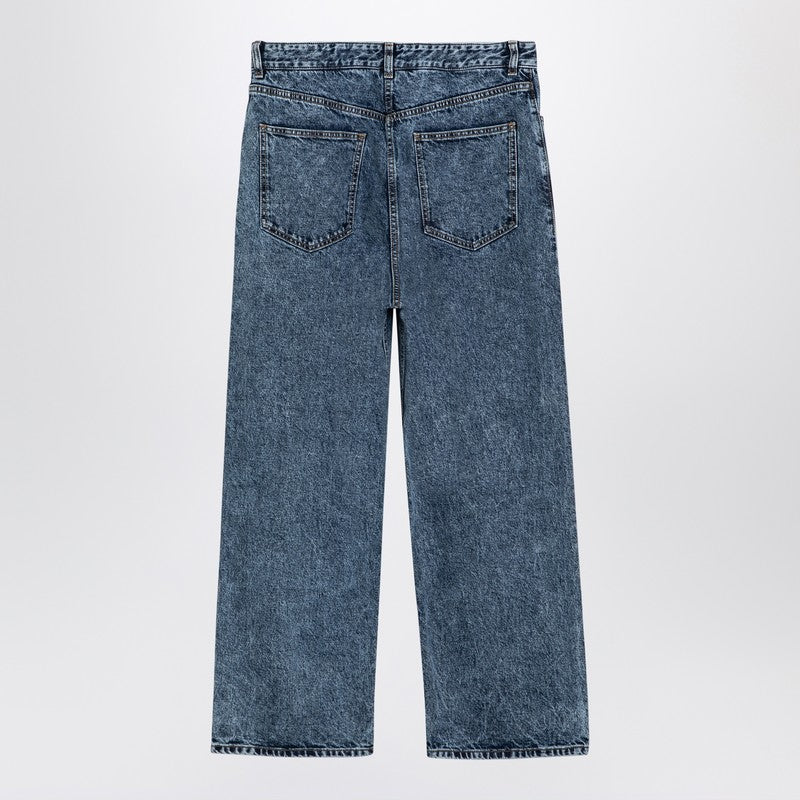 Alaia Wide Denim Jeans With Knitted Band Women