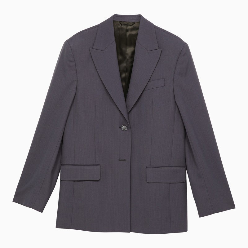 Acne Studios Blue Single-Breasted Jacket In Wool Blend Women