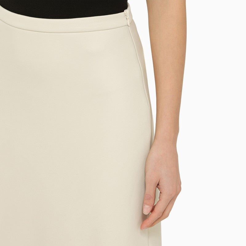 Max Mara White Cotton-Blend Long Skirt Women