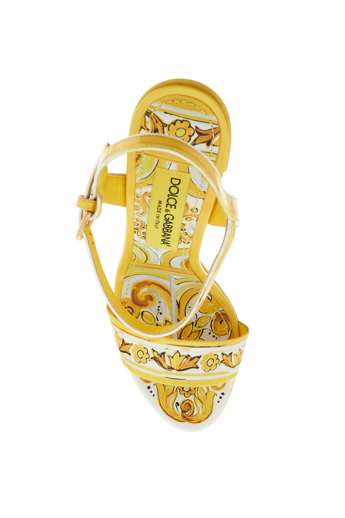 Dolce & Gabbana "Shiny Leather Platform Sandals With Mai Women