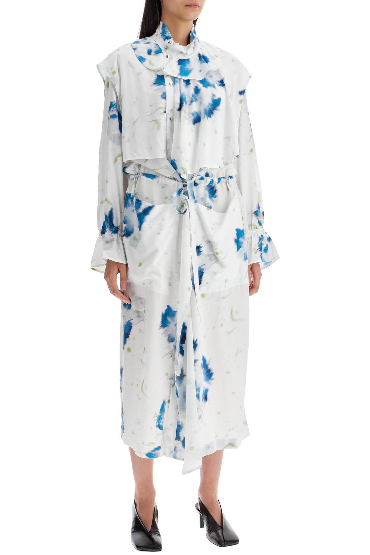 Lemaire Printed Dust Coat With Cape Women