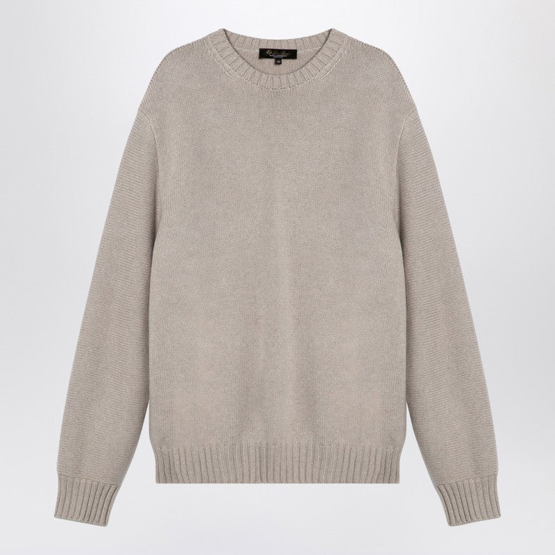 Loro Piana Ivory Cashmere Crew-Neck Sweater Men