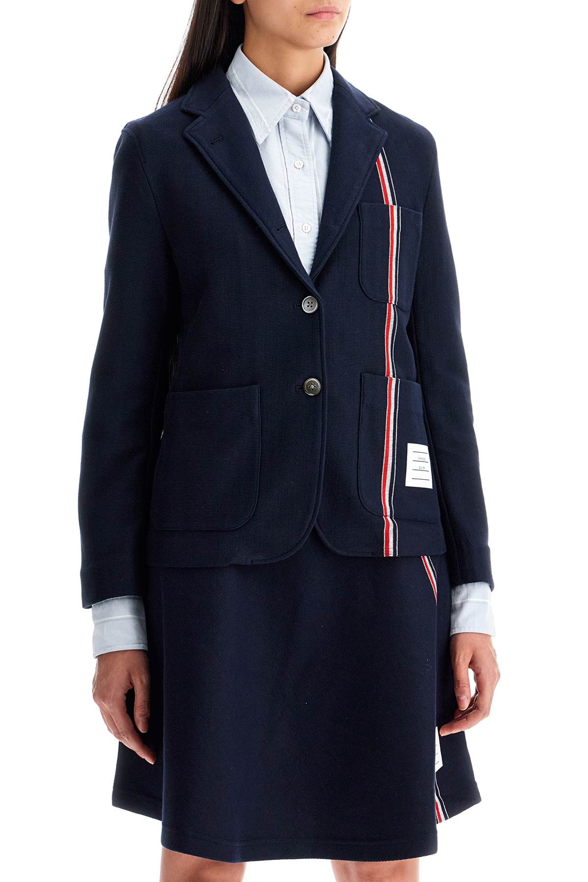 Thom Browne Single-Breasted Cotton Knit Jacket Women